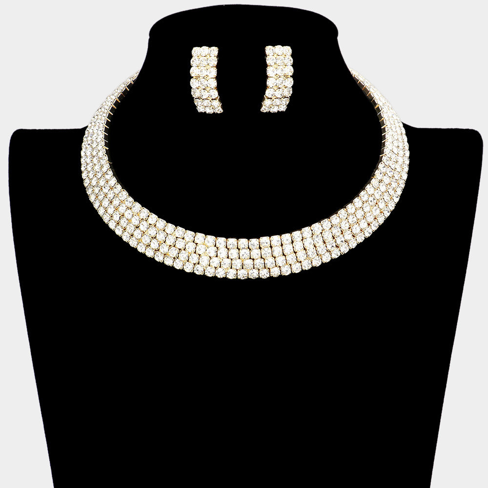 Bling Choker Necklace Set