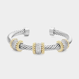 Two Tone Barrel Bangle Bracelet