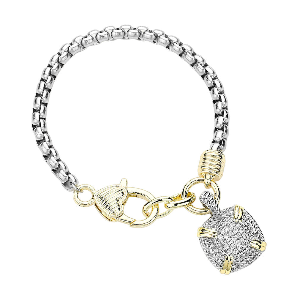 Two Tone Square Bracelet