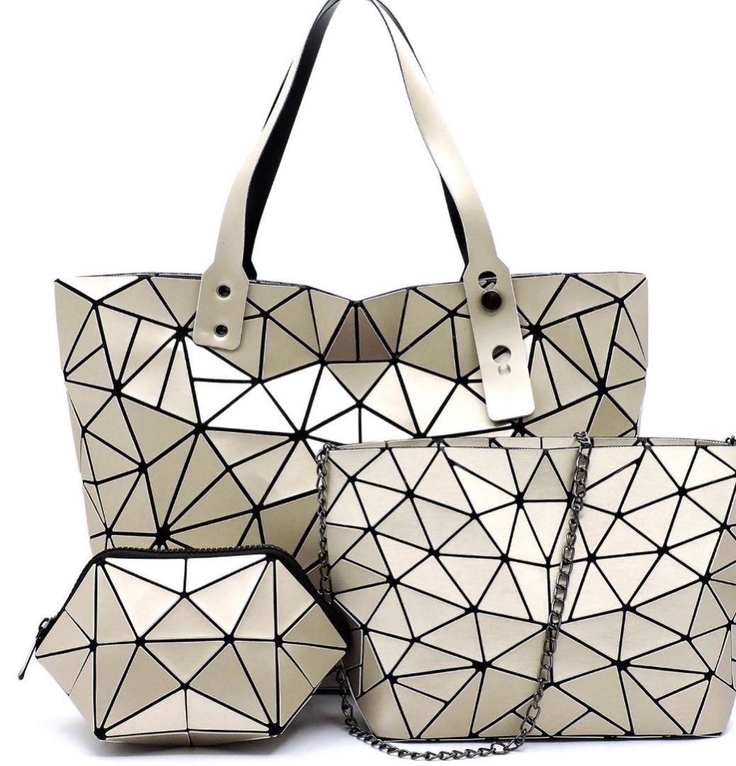 3-in-1 Geometric Style Handbag