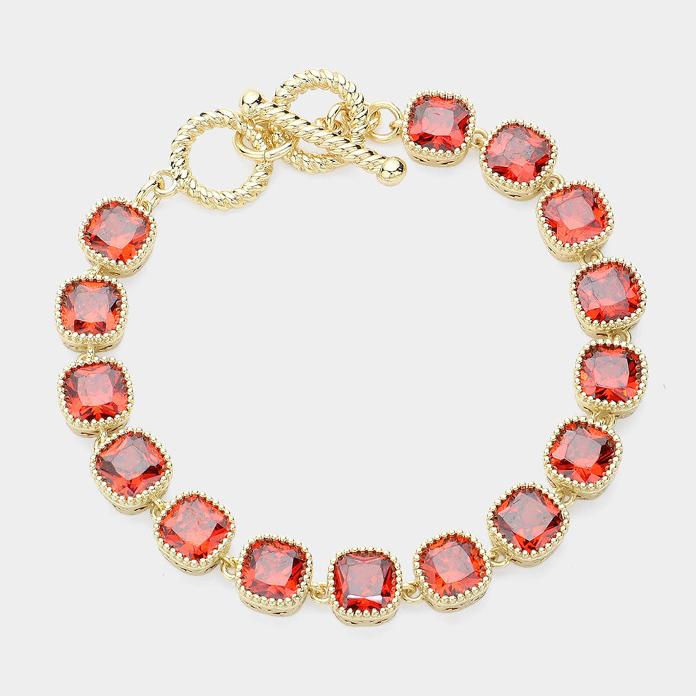 Square Cubic Zirconia Bracelet