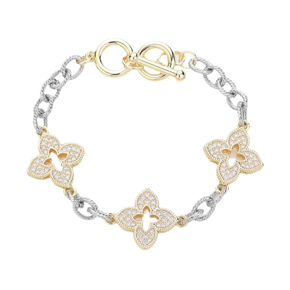 Two Tone Flower Bracelet