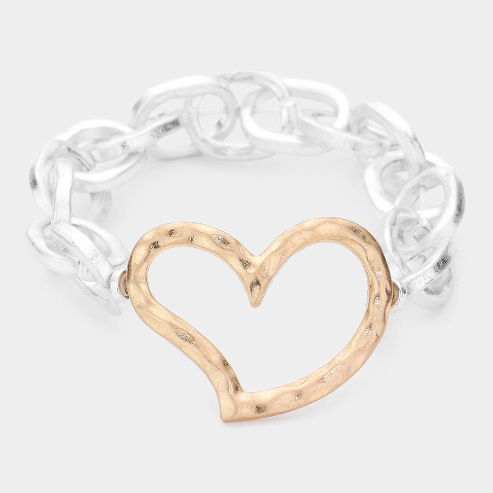 Hammered Heart Bracelet