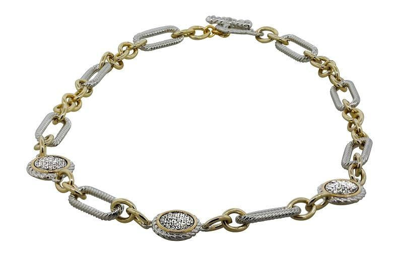 Two Tone Round Toggle Necklace