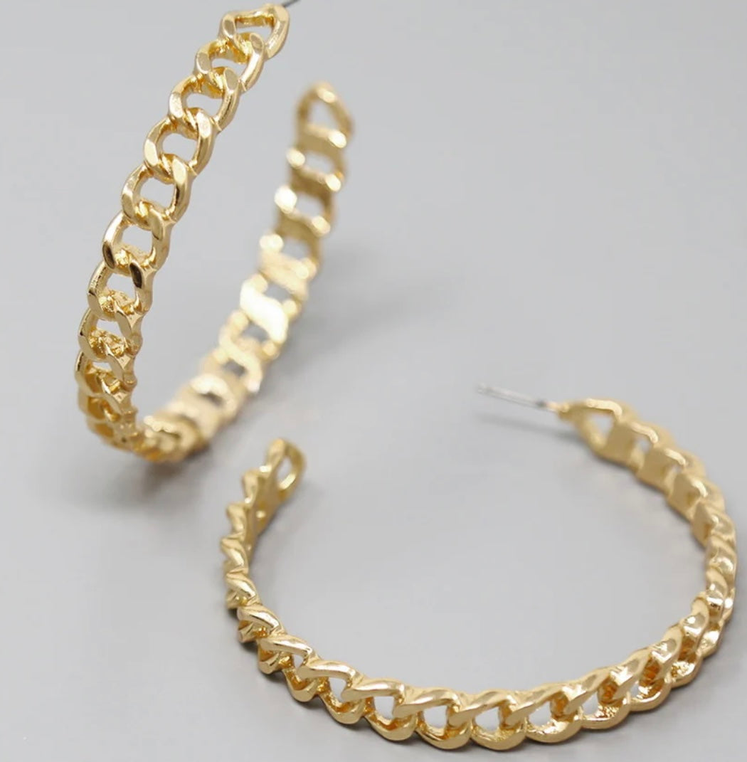 Chained Hoop Earrings