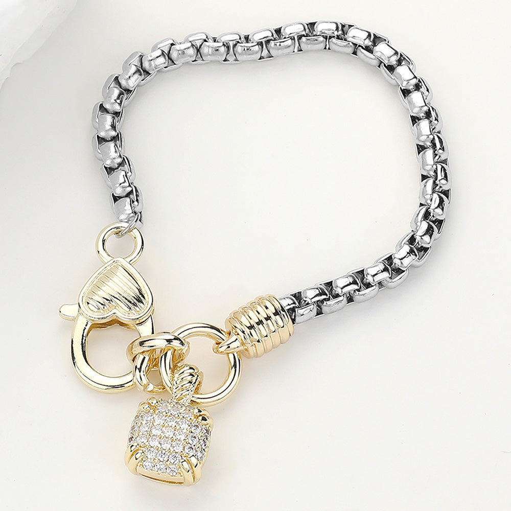 Two Tone Charm Bracelet