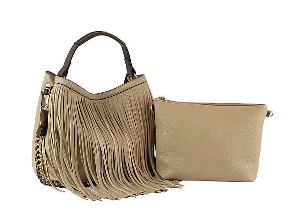 2-in-1 Fringe Handbag