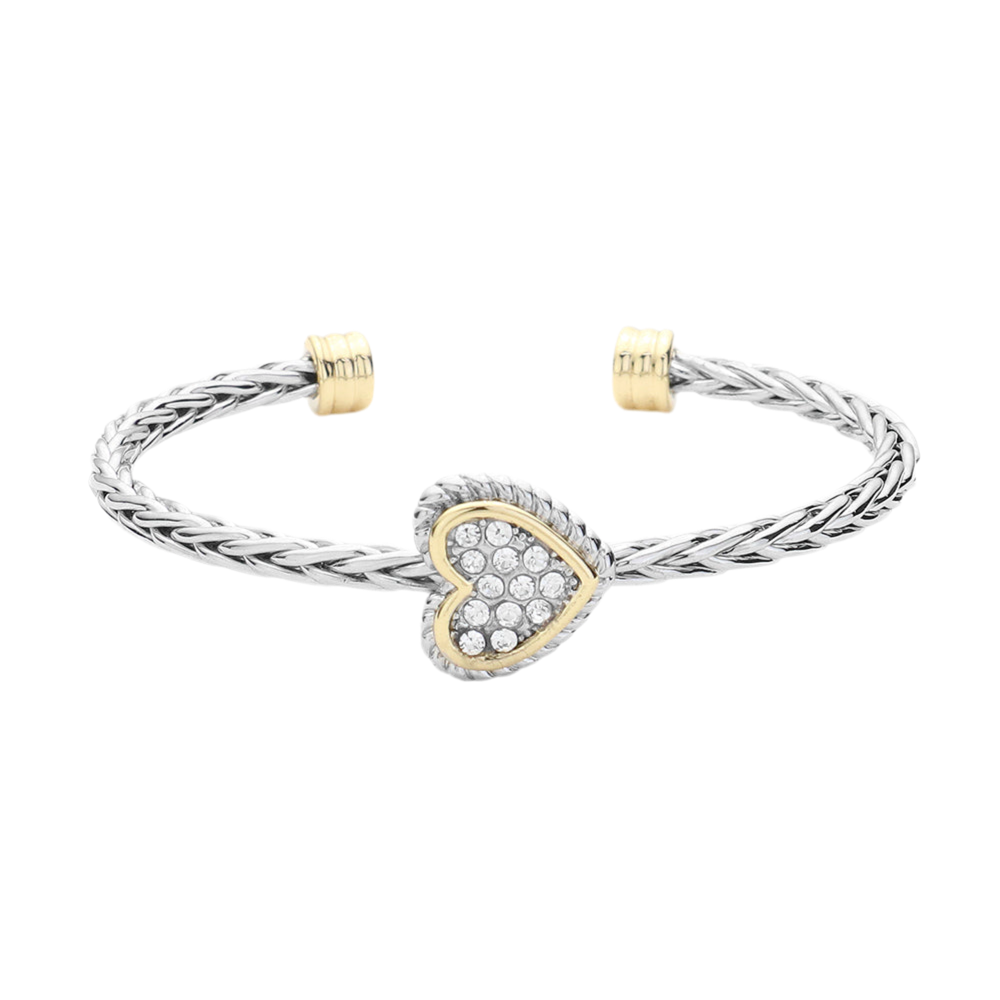 Two Toned Twisted Heart Bracelet