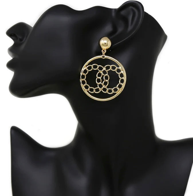 Linked Chain Hoop Earrings