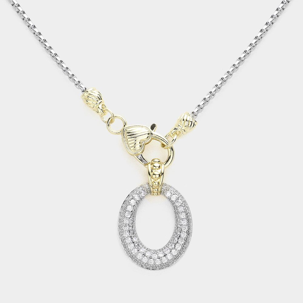 Oval Two Tone Necklace