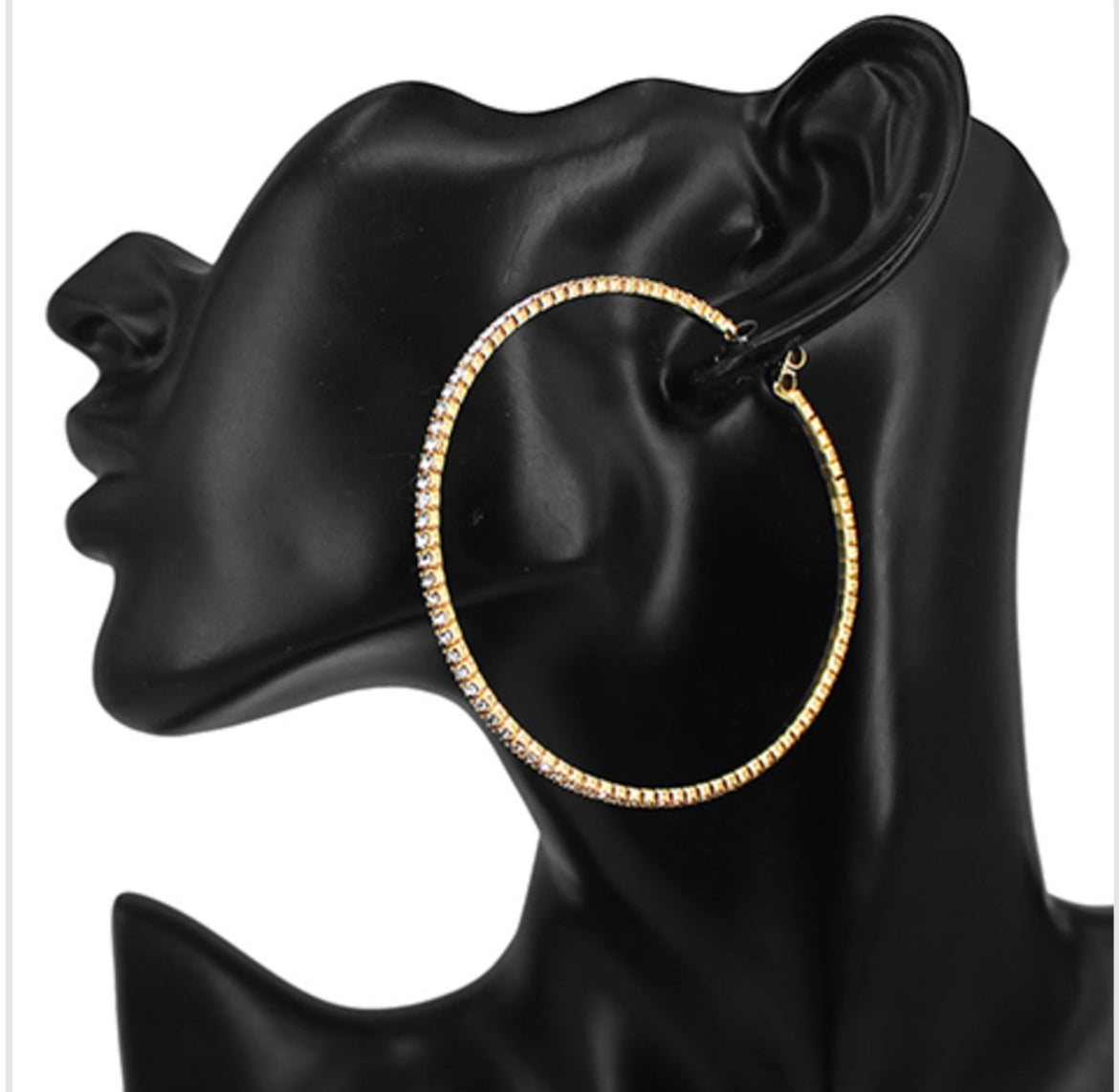 Rhinestone Hoop Earrings