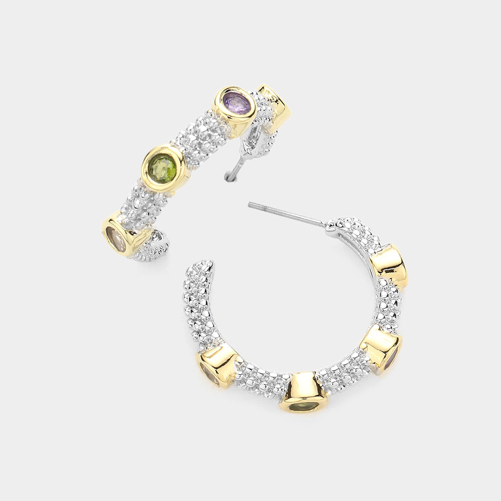Two Tone Hoop Earrings