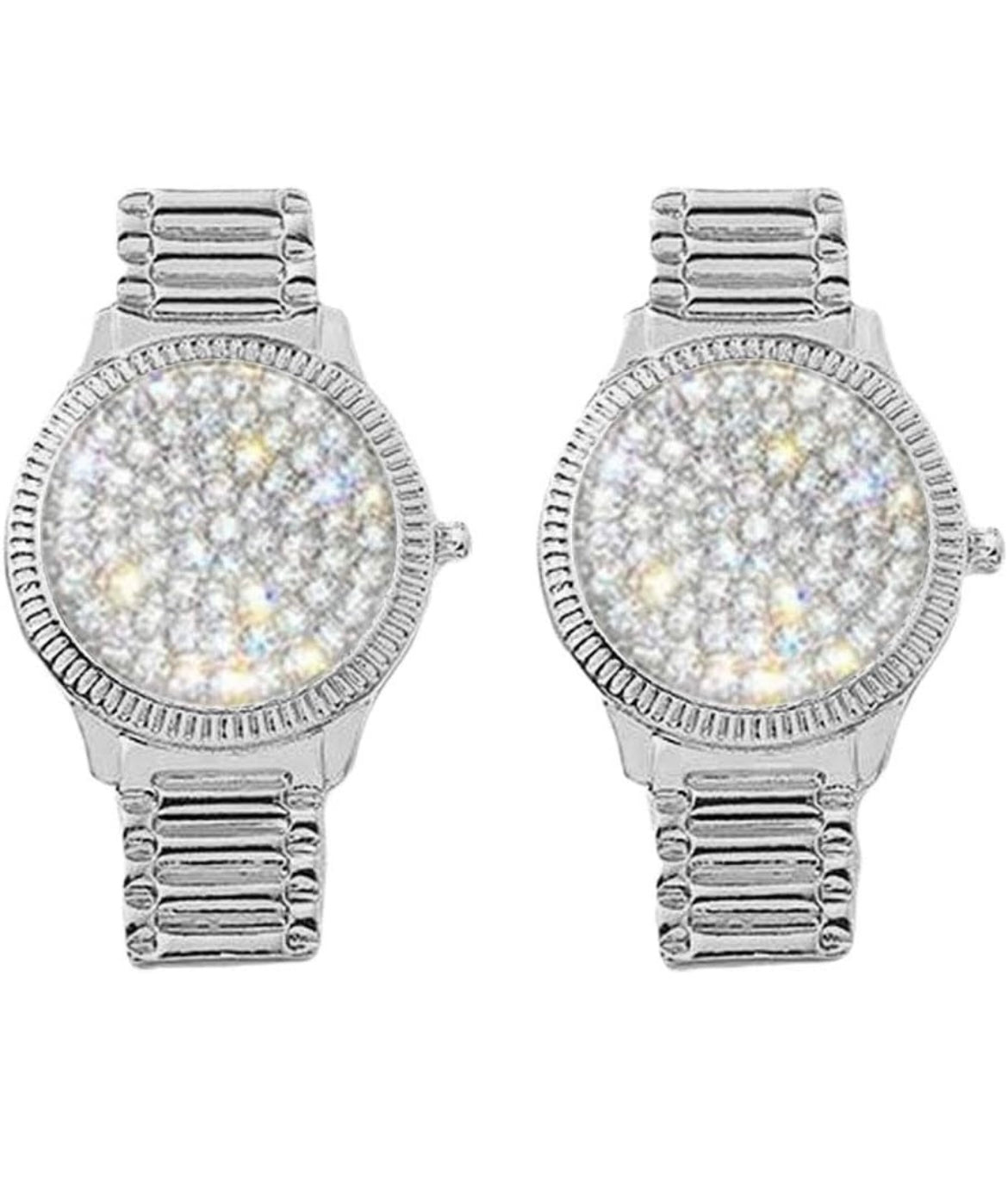 Bling Watch Earrings