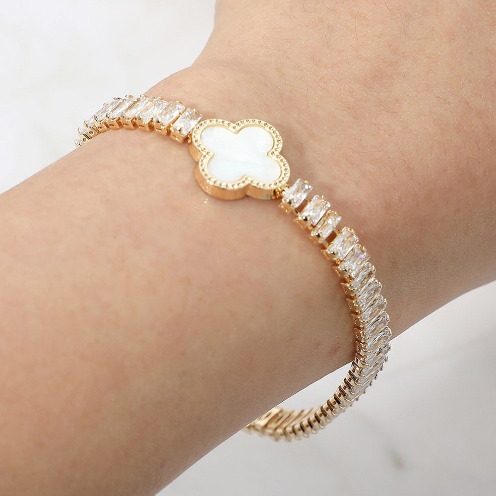 Clover Baguette Link Bracelet
