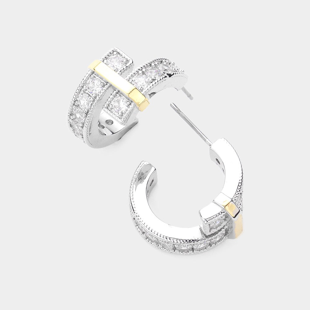 Two Tone Hoop Earrings