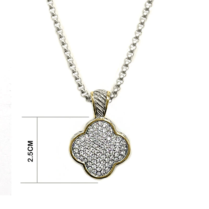 Two Tone Double Sided Clover Necklace