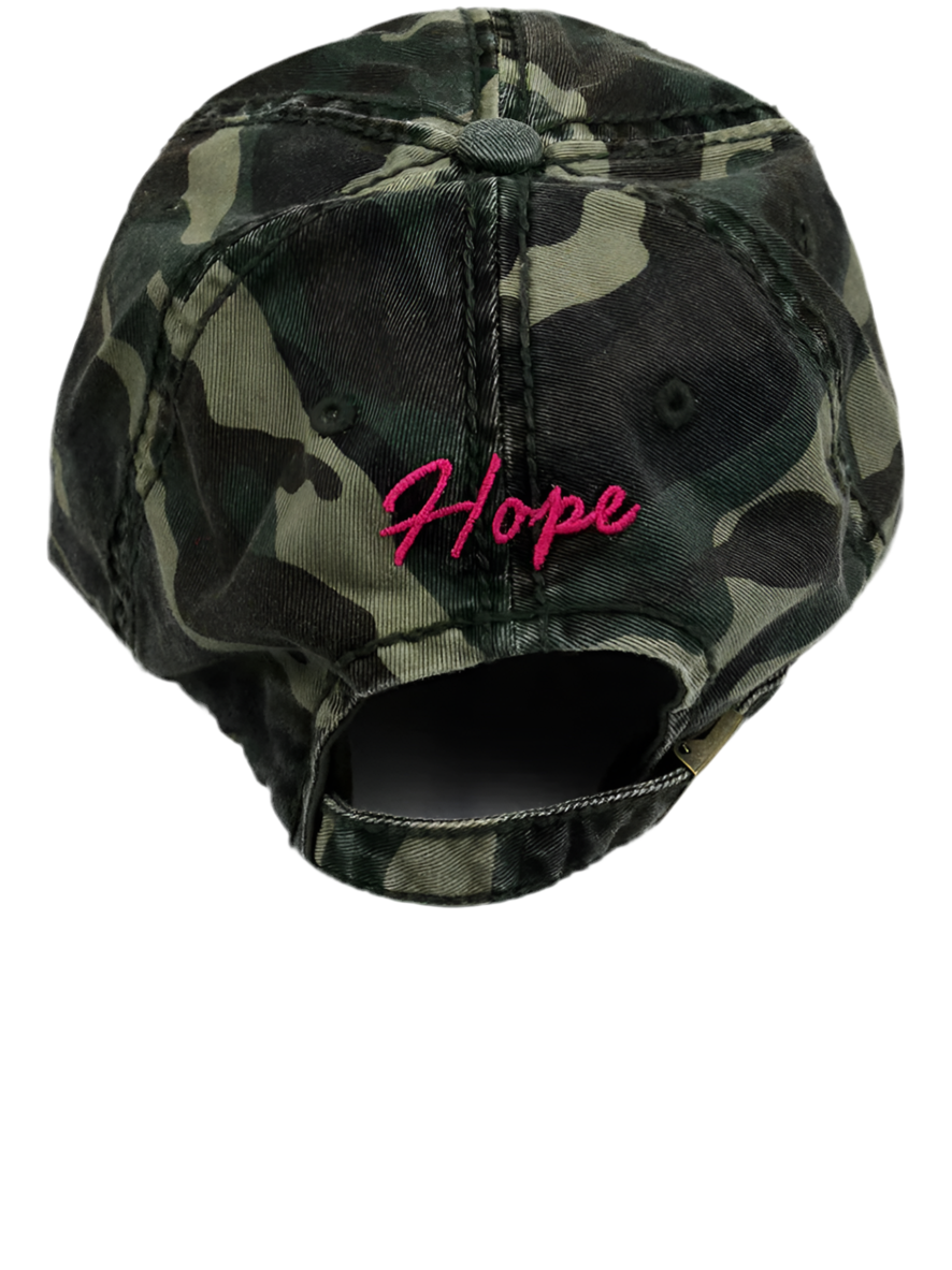 Distressed Pink Ribbon Cap