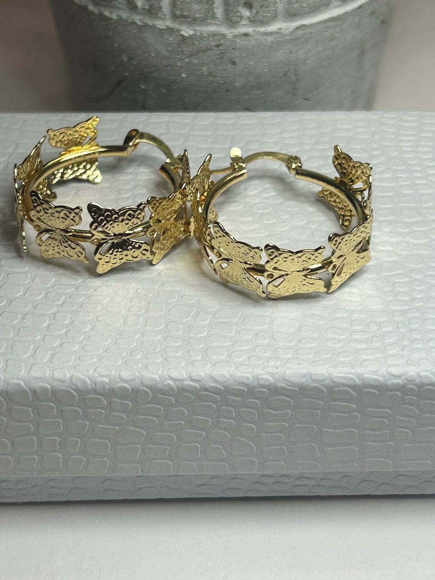 Butterfly Hoop Earrings