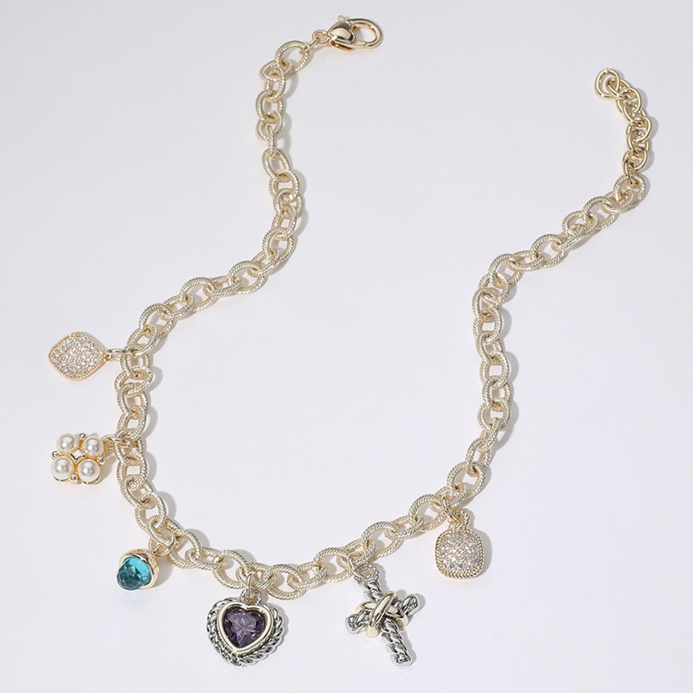 Two Tone Charm Necklace