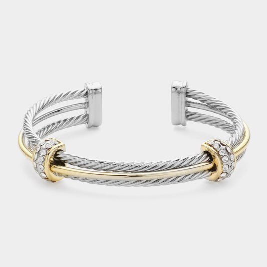 Two Toned Split Cuff Bracelet