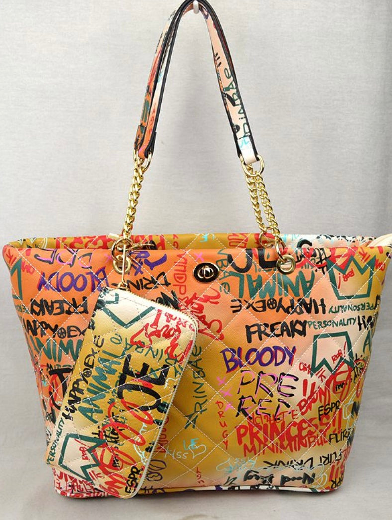 2-in-1 Graffiti Handbag