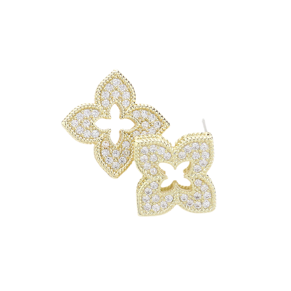 CZ Flower Earrings