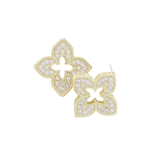 CZ Flower Earrings