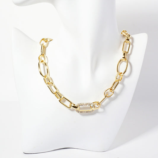 Oval Linked CZ Necklace