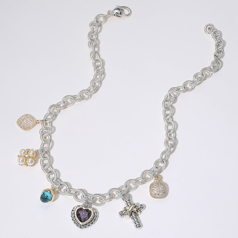 Two Tone Charm Necklace