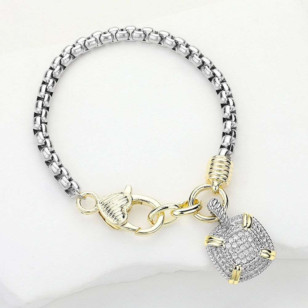 Two Tone Square Bracelet