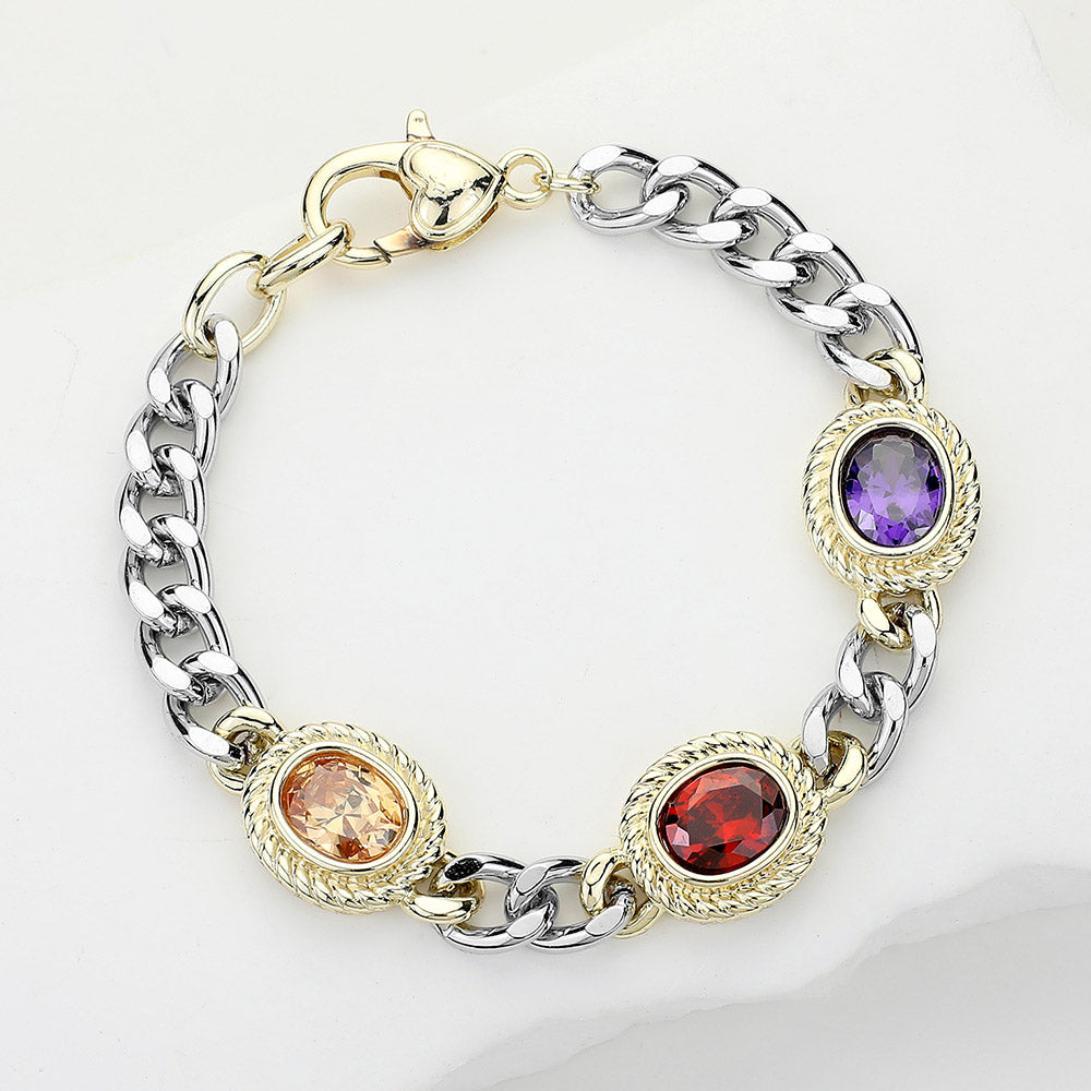 Two Tone Multi Link Bracelet