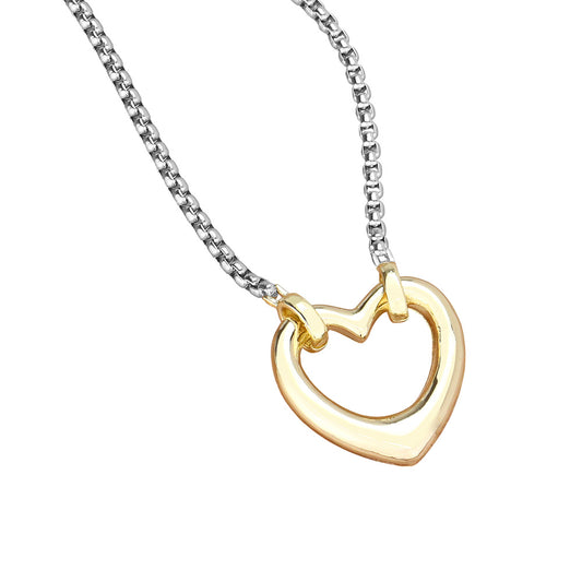Two Tone Heart Necklace