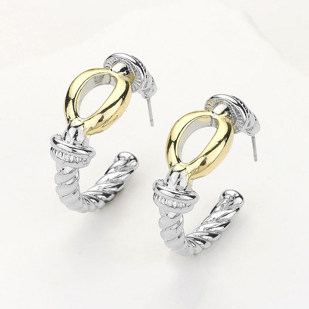 Two Tone Hoop Earrings