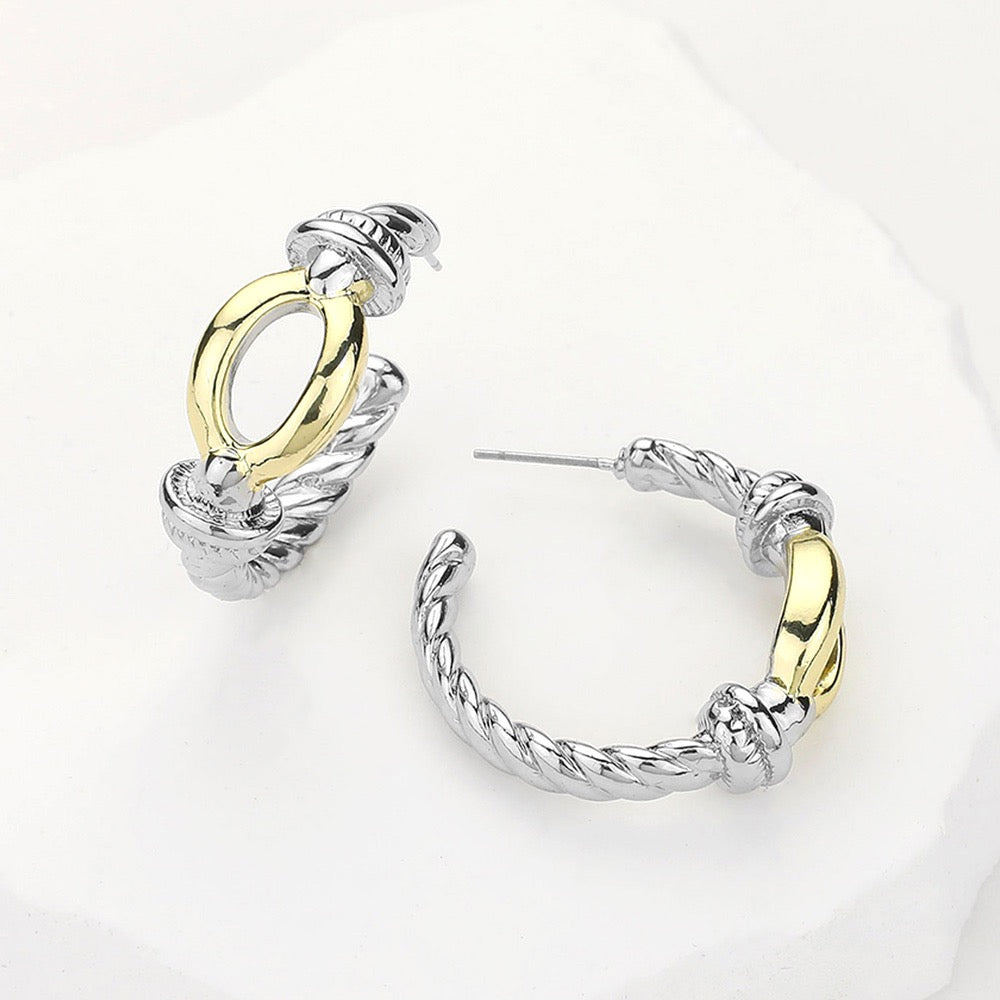 Two Tone Hoop Earrings