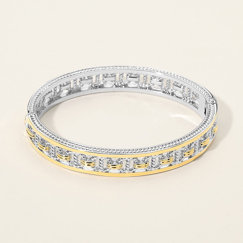 Two Tone Hinged Bracelet