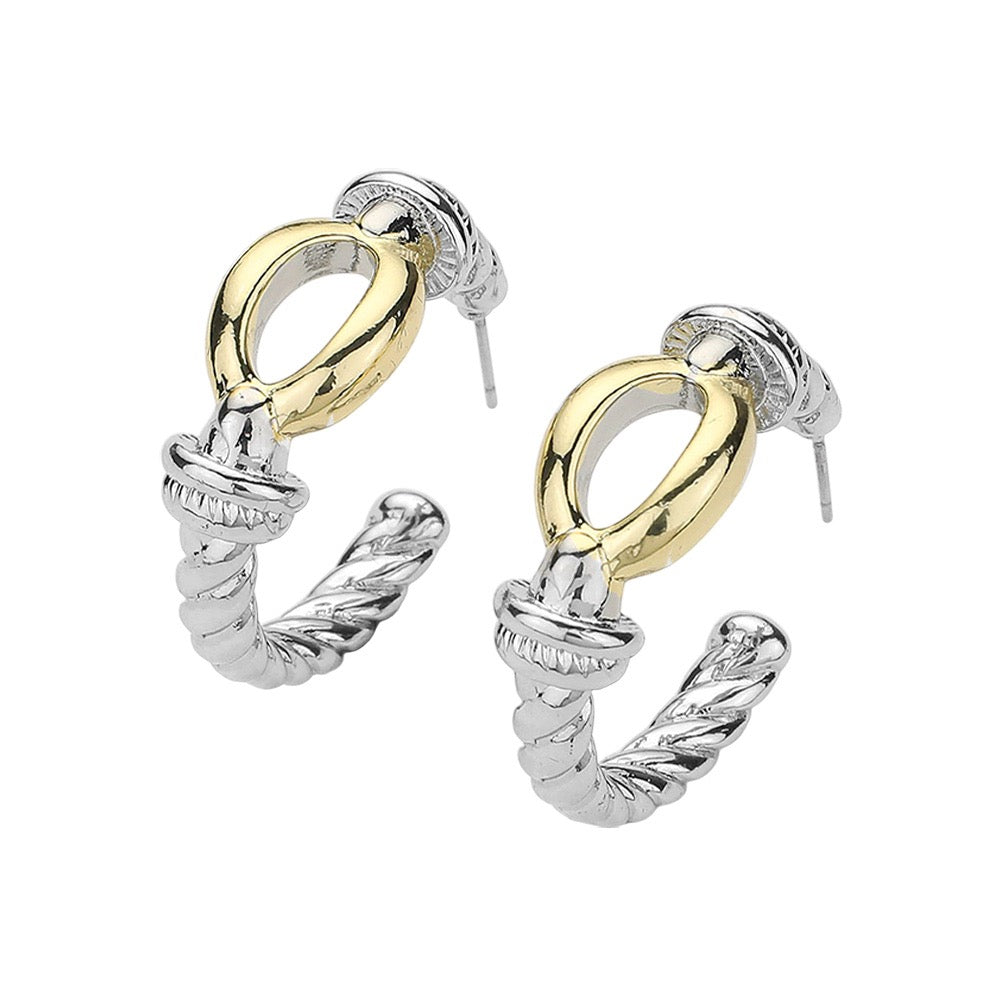 Two Tone Hoop Earrings