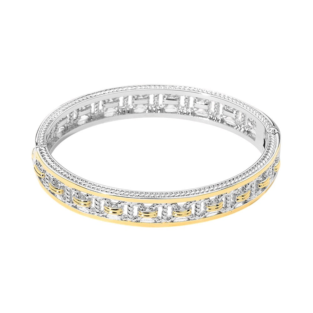 Two Tone Hinged Bracelet