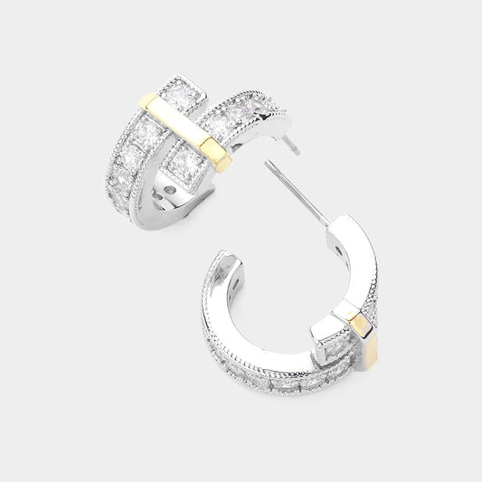 Two Tone Hoop Earrings