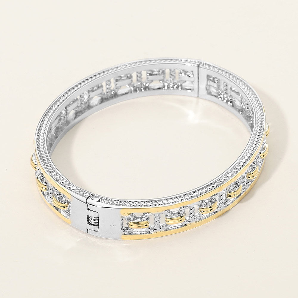 Two Tone Hinged Bracelet