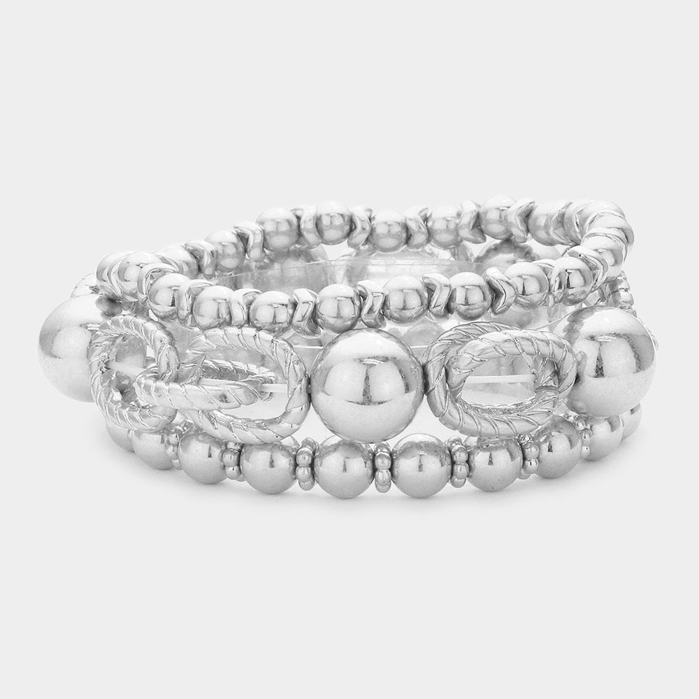 Metal Ball Stretch Bracelet