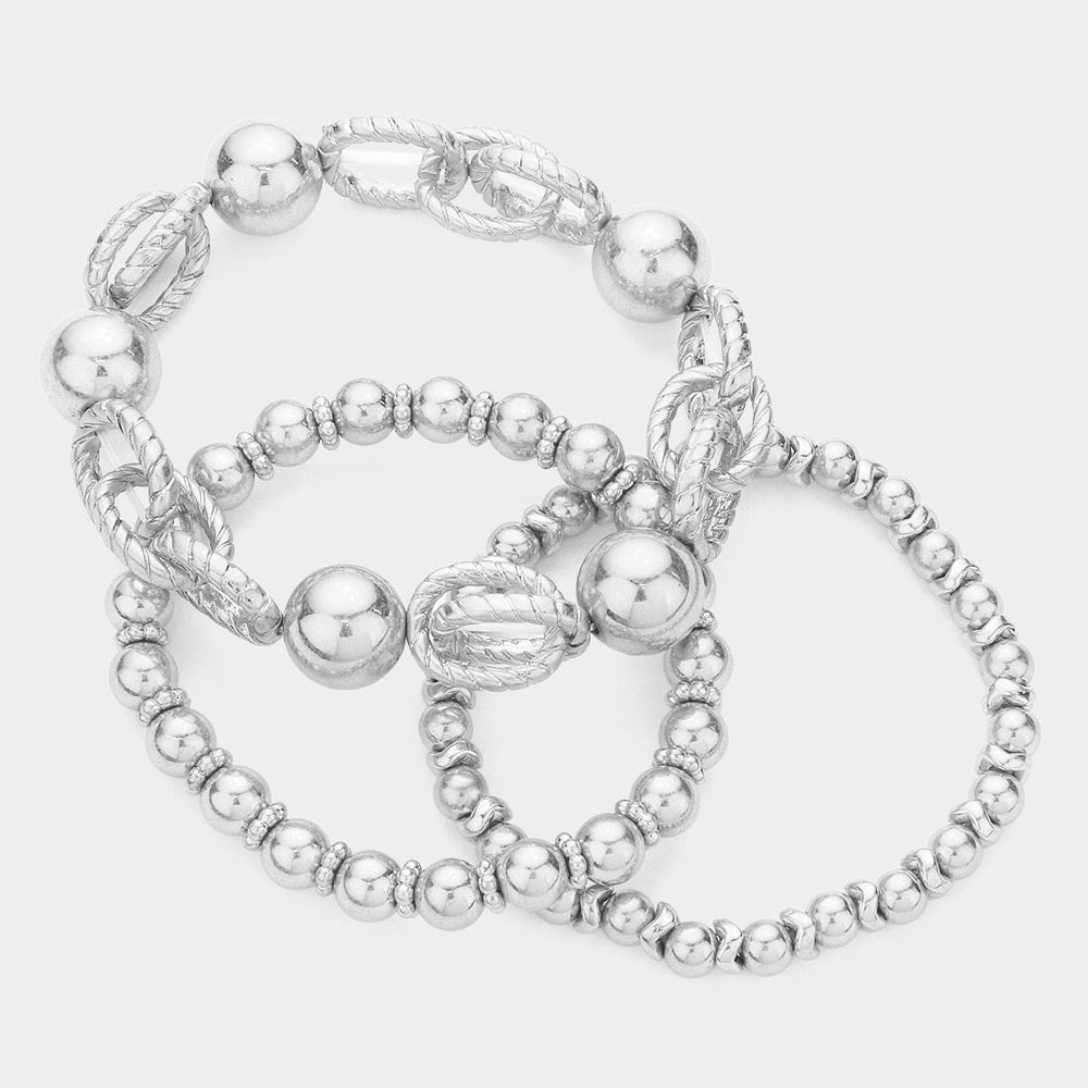 Metal Ball Stretch Bracelet