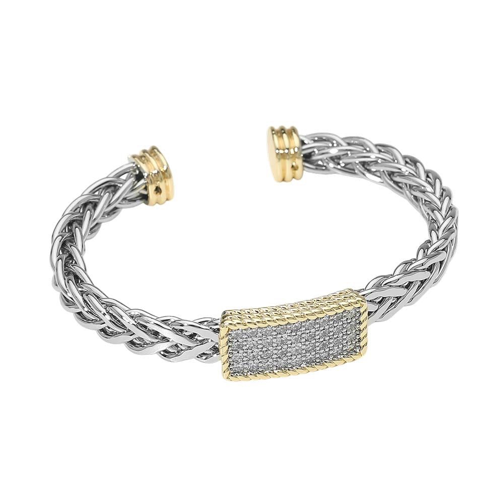 Two Tone Bling Cuff Bracelet