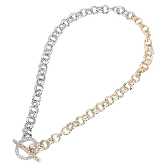 Two Tone Toggle Necklace