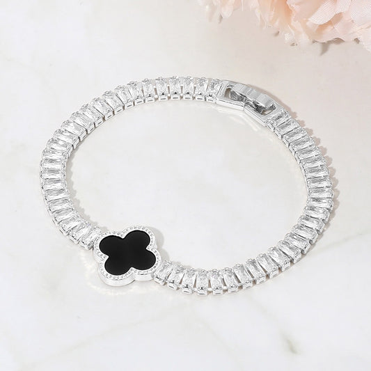 Clover Baguette Link Bracelet